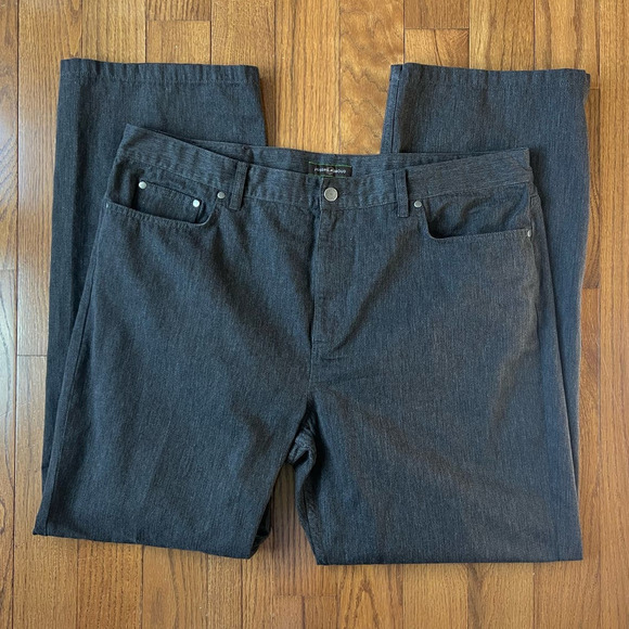 Joseph Abboud Big & Tall Straight Leg Denim, Dark Gray Wash, 40W x 32L - Picture 3 of 12